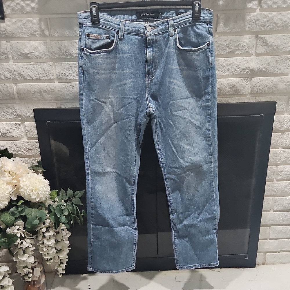 Vintage Calvin Klein Blue Boot Cut Jeans with Vintage Wash from The 90'S